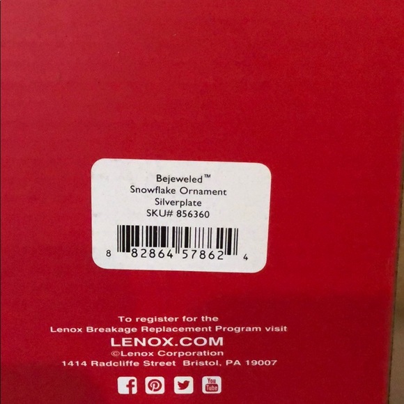 Lenox Bejeweled Snowflake Ornament Silverplate - Picture 5 of 6